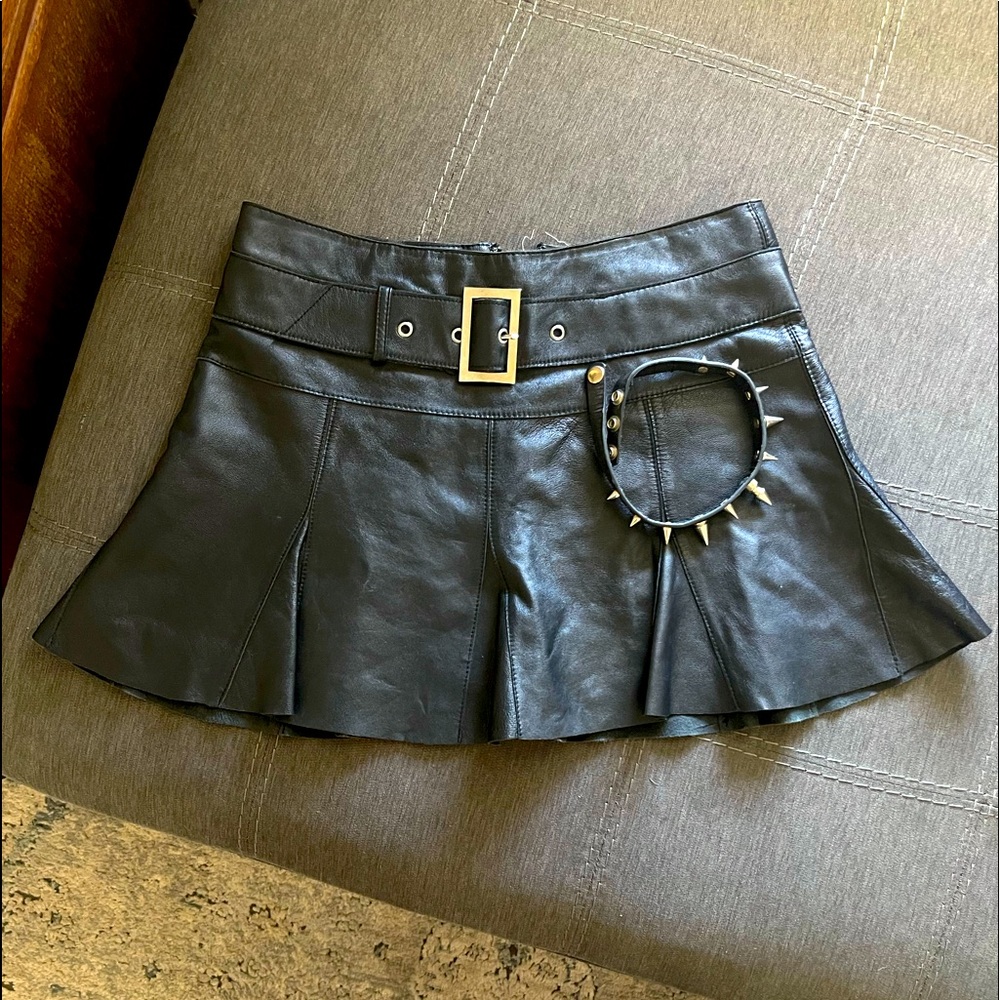 Vintage Y2K Bebe Leather Mini Skirt